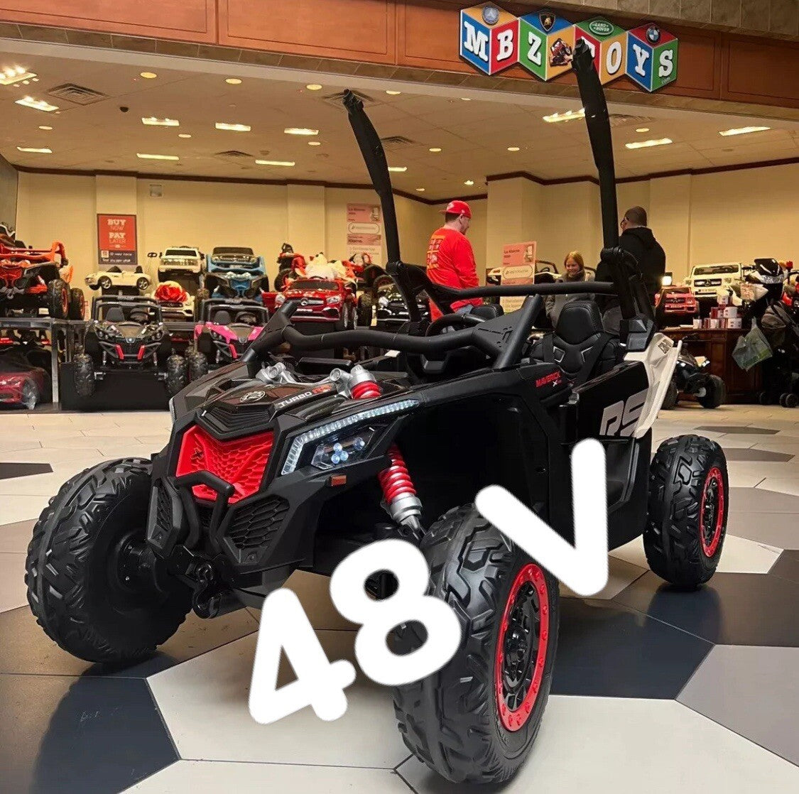48V XL Can-Am Maverick Ride-On UTV Toy with Remote Control 4WD in Orange
