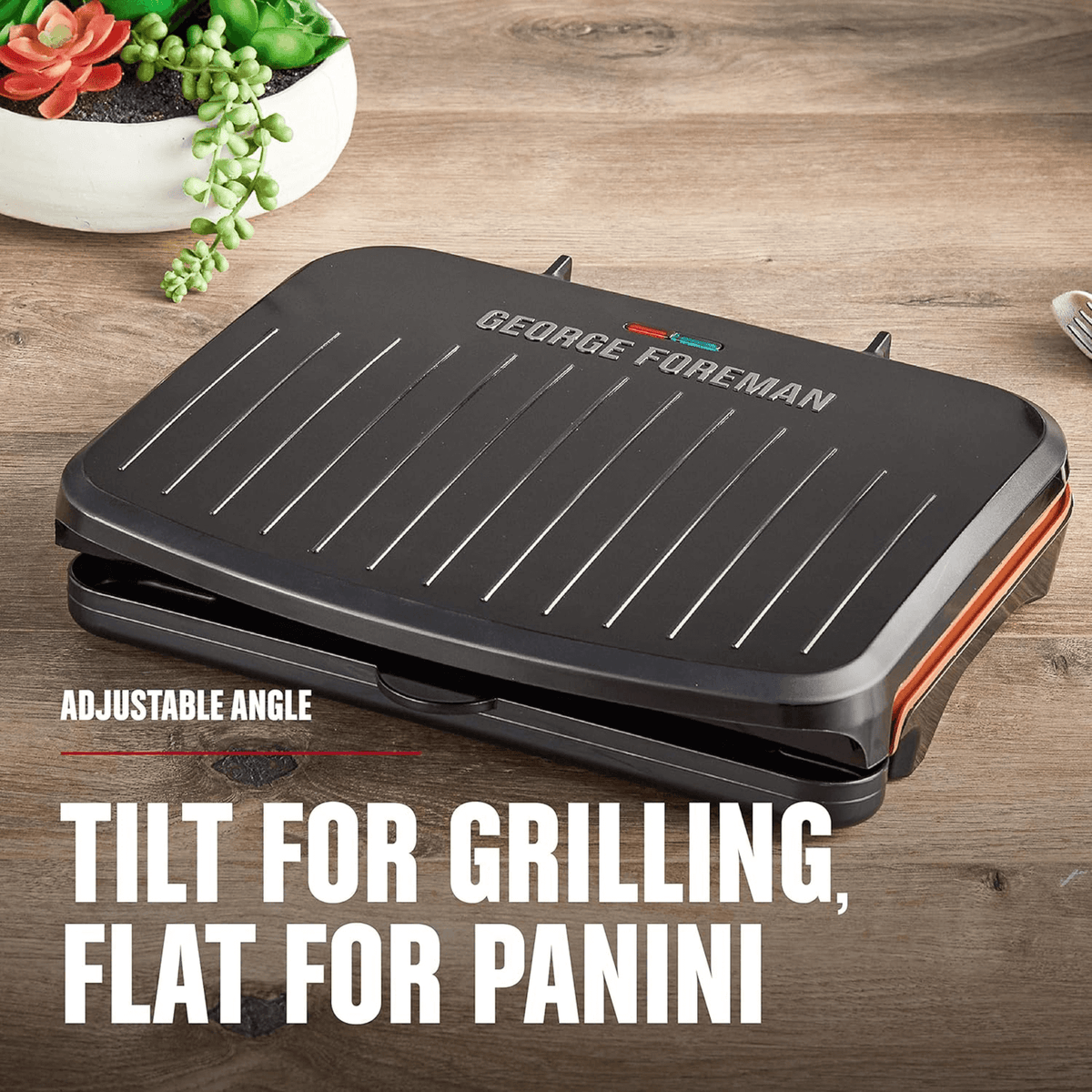 George Foreman 5-Serving Classic Plate Electric Indoor Grill and Panini Press - REFURBISHED