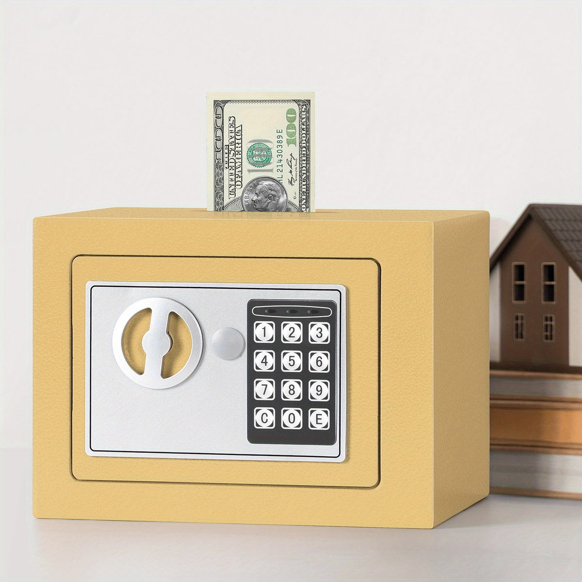 Compact Digital Safe Box – Keypad & Key Access