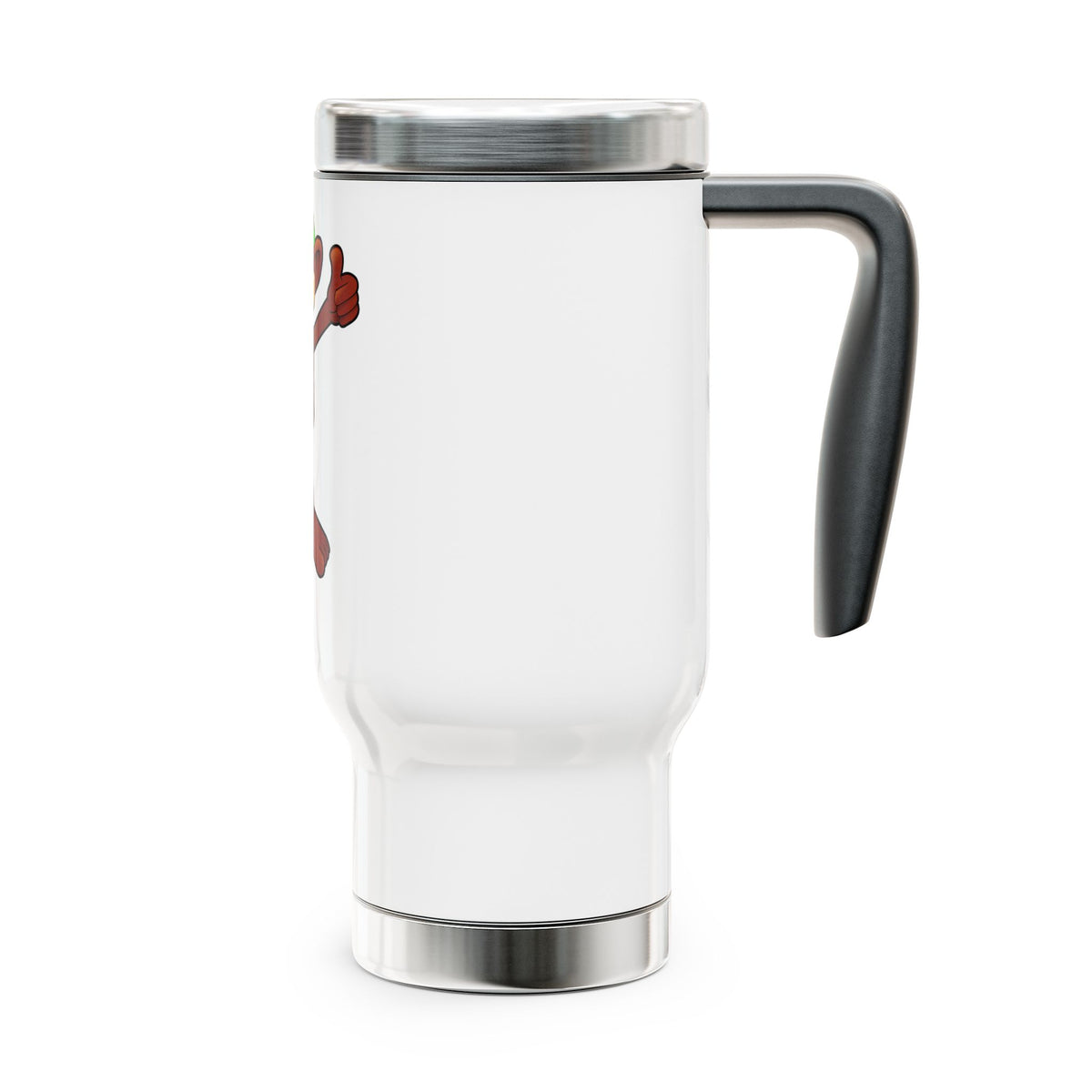 Happy Monkey Travel Mug - 14oz Stainless Steel Tumbler with Handle
