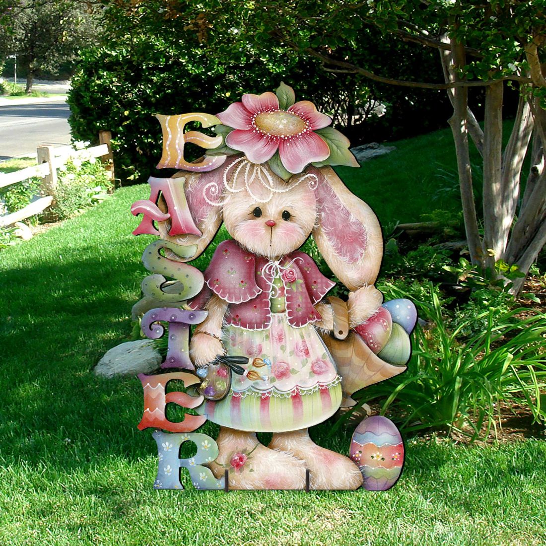 Bunny Easter Yard Sign by Jamie Mills-Price - Easter Spring Decor - 8457605F