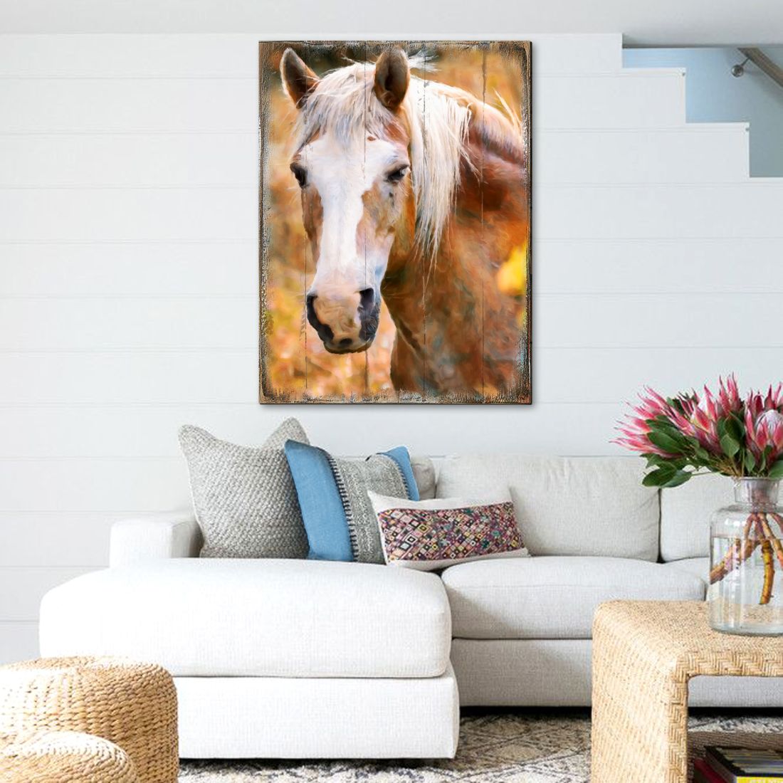 Horsehead Art Wooden Wall Art by Nature Wonders - Nature Wildlife Decor  - 95374B