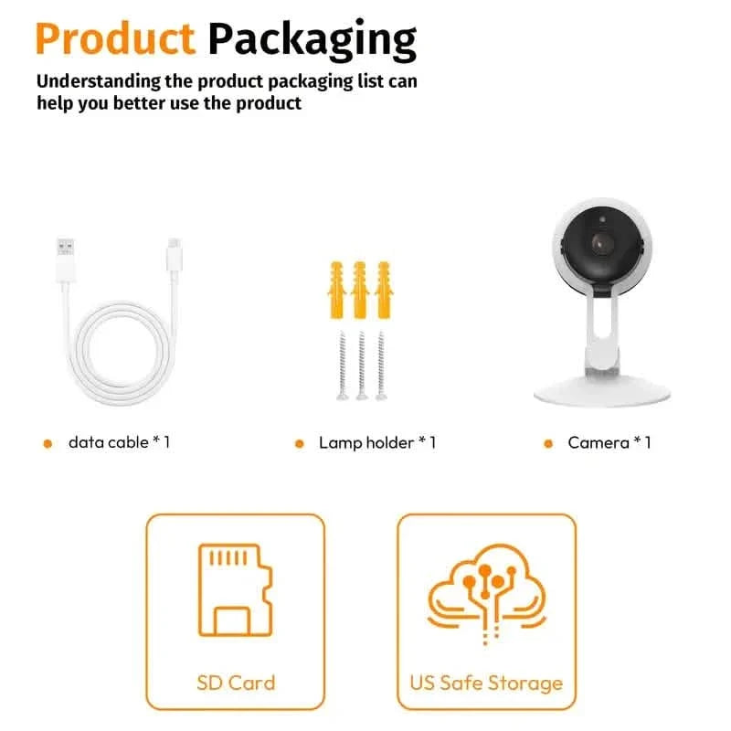 3MP Wireless Smart AI Home Security Camera – Two-Way Audio, Motion Detection, Night Vision