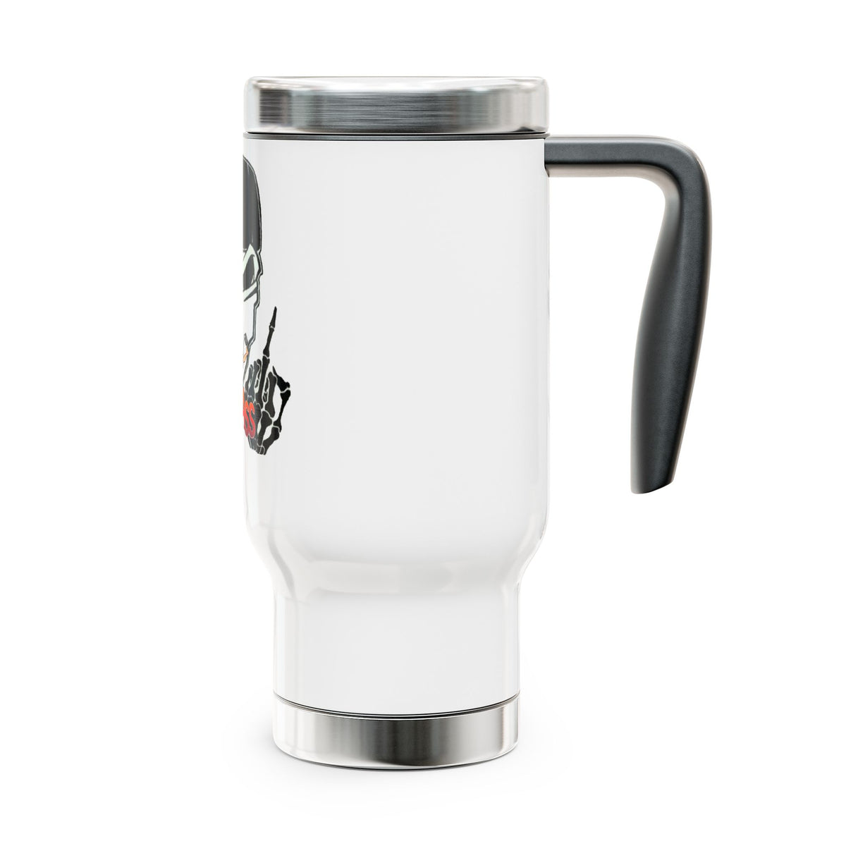 Bad Ass Skull Travel Mug — 14oz Stainless Steel Travel Mug with Handle