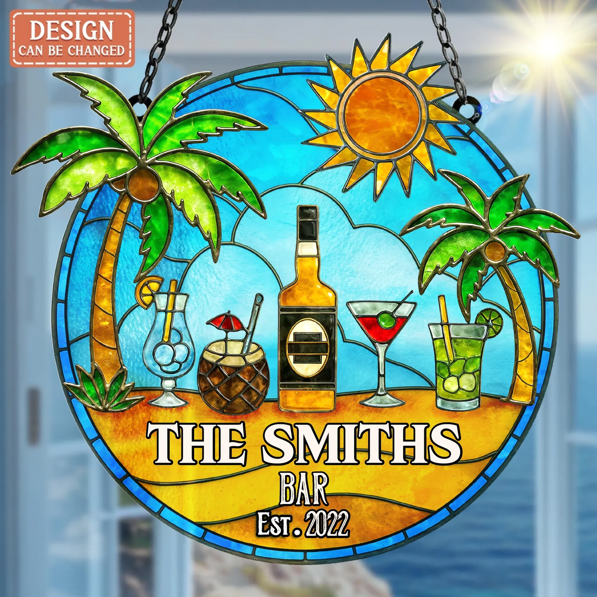 Custom Personalized Bar Acrylic Suncatcher - Summer Gift Idea