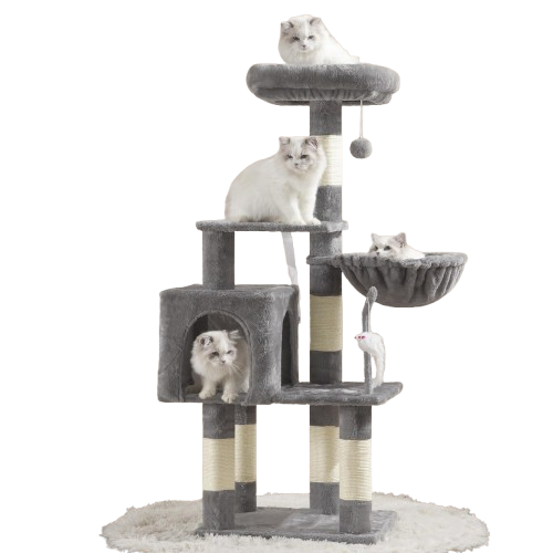 Cozy Cat Tree for Small Cats with Plush Hammock