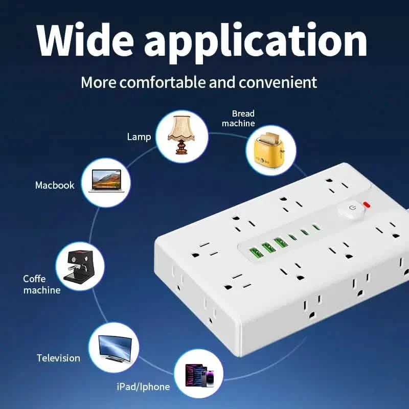 22-in-1 Multi-Functional Power Strip – 16 Sockets, 3 USB-A & 3 USB-C