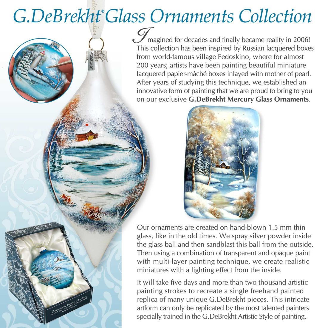 Santa in the Forest Glass Ornament by Susan Winget - Christmas Santa and Snowman Decor - 762-209-SW
