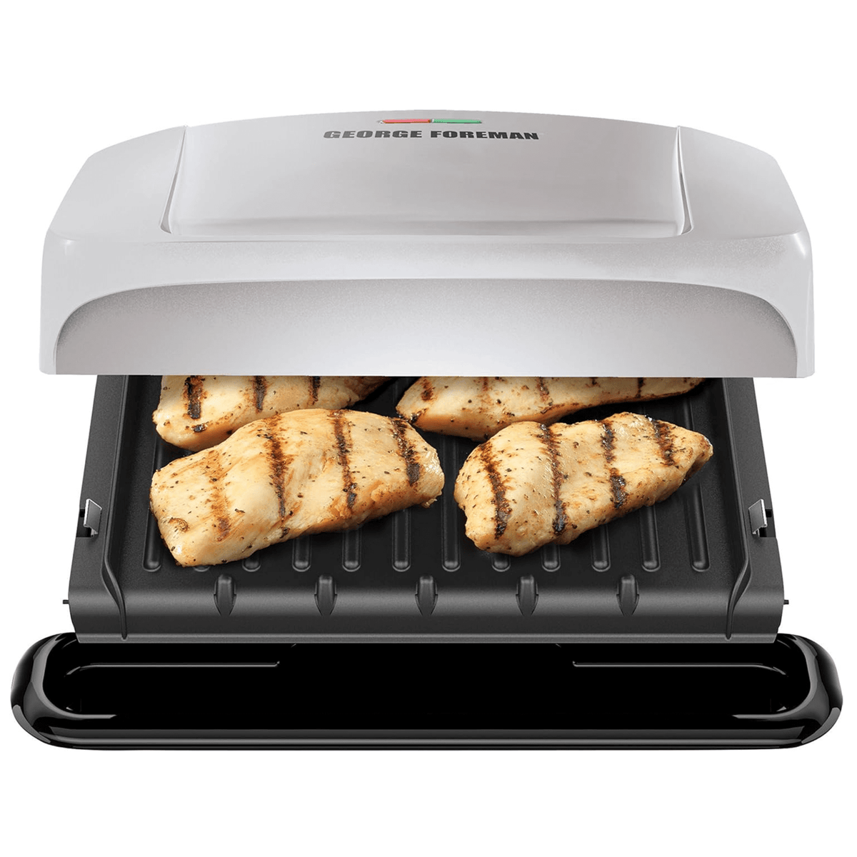 George Foreman 4-Serving Indoor Electric Grill White - REFURBISHED