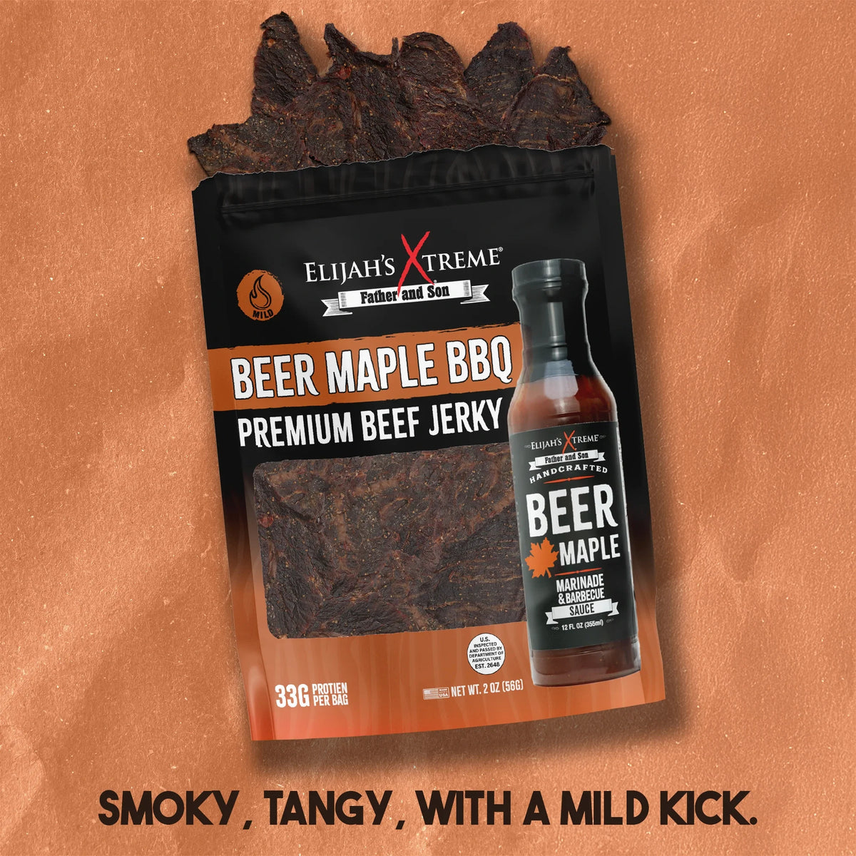 Beer Maple BBQ Beef Jerky - 6 bags (1lb)