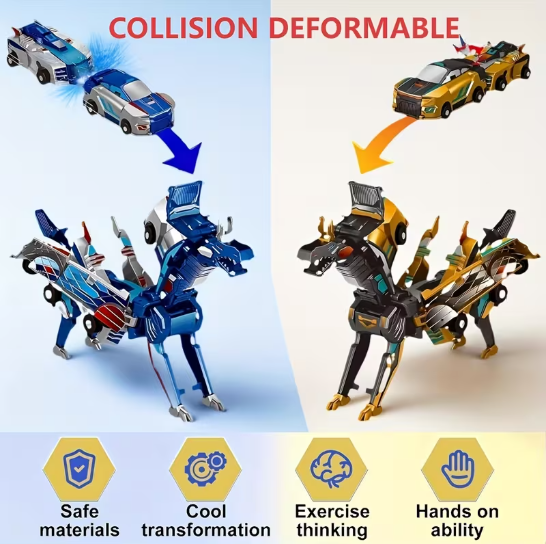 Car & Transforming Dinosaur Toy – Crash-Proof Manual