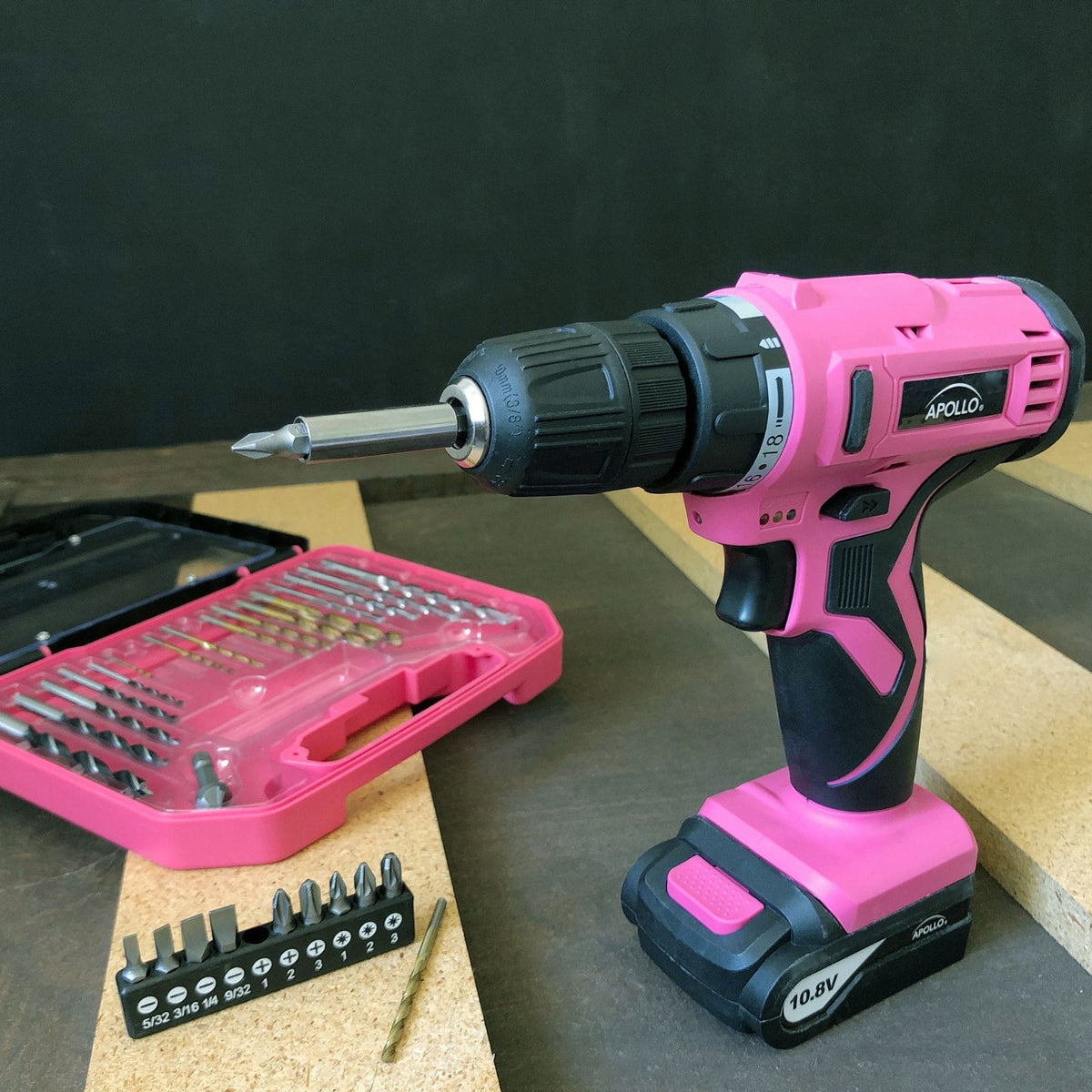 10.8 Volt Lithium-Ion Cordless Drill with 30 Piece Accessory Set PINK - DT4937P