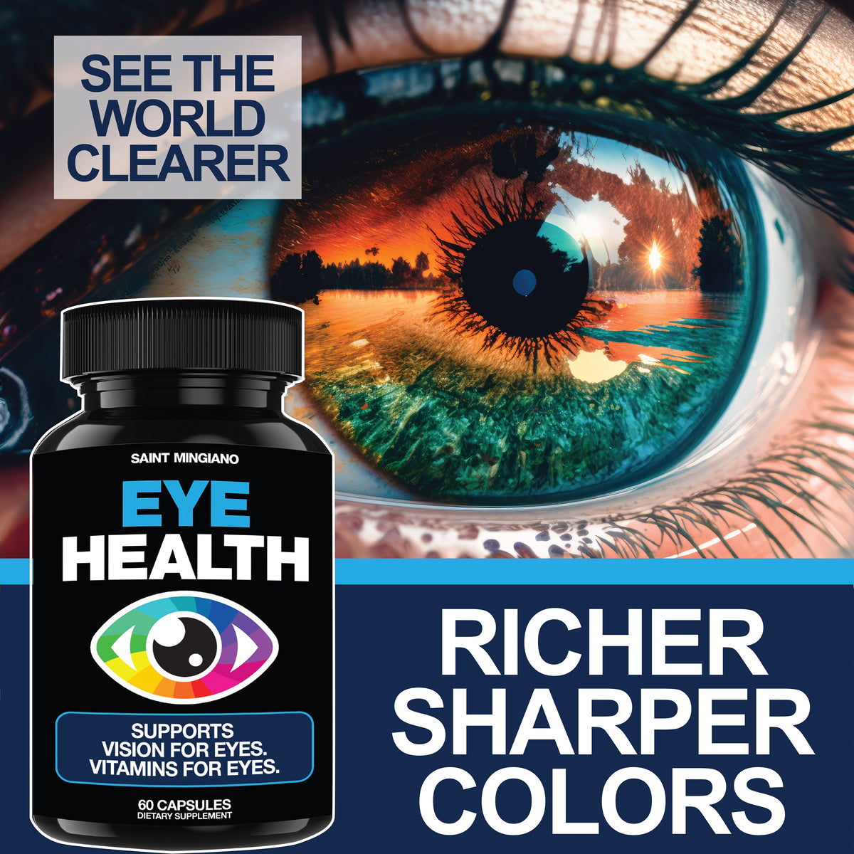 Eye Health & Vision Vitamins Supplement 60 Capsules