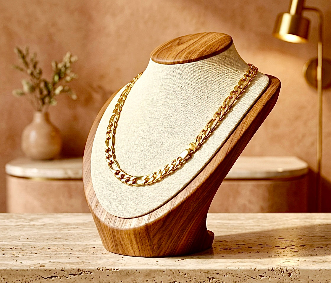 Set - Bracelet and necklace curb chain set silver or gold stainless steel waterproof jewelry for man boy christian jewelry jewellery