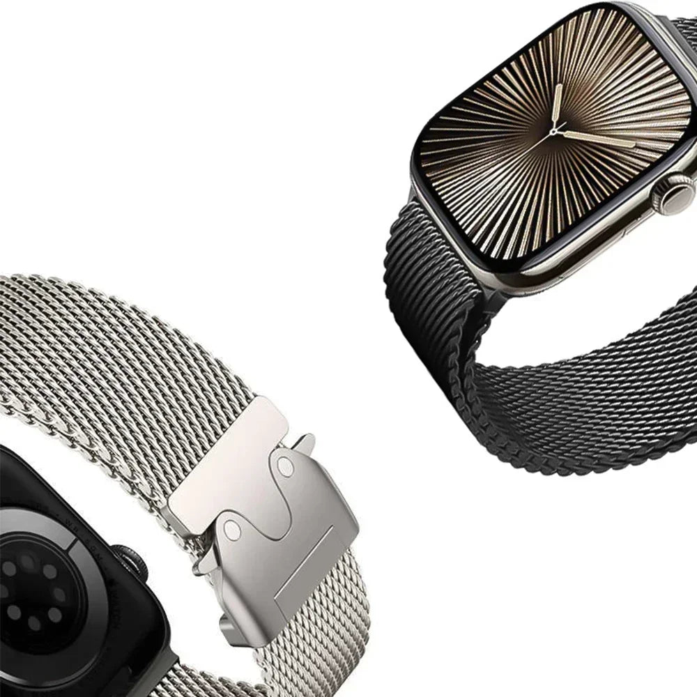 Apple Watch Milanese Mesh Loop Band with Parachute-Style Clasp