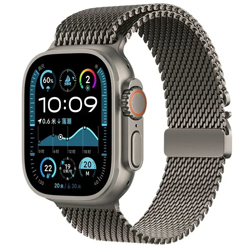 Apple Watch Milanese Mesh Loop Band with Parachute-Style Clasp