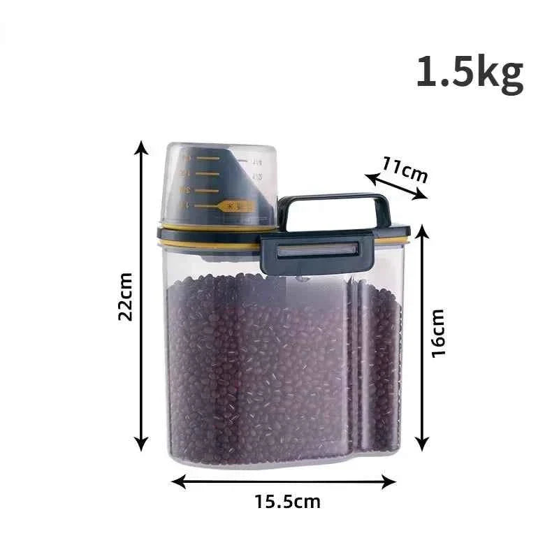 Dog & Cat Food Storage Container – 1.5kg/2kg with Measuring Cup