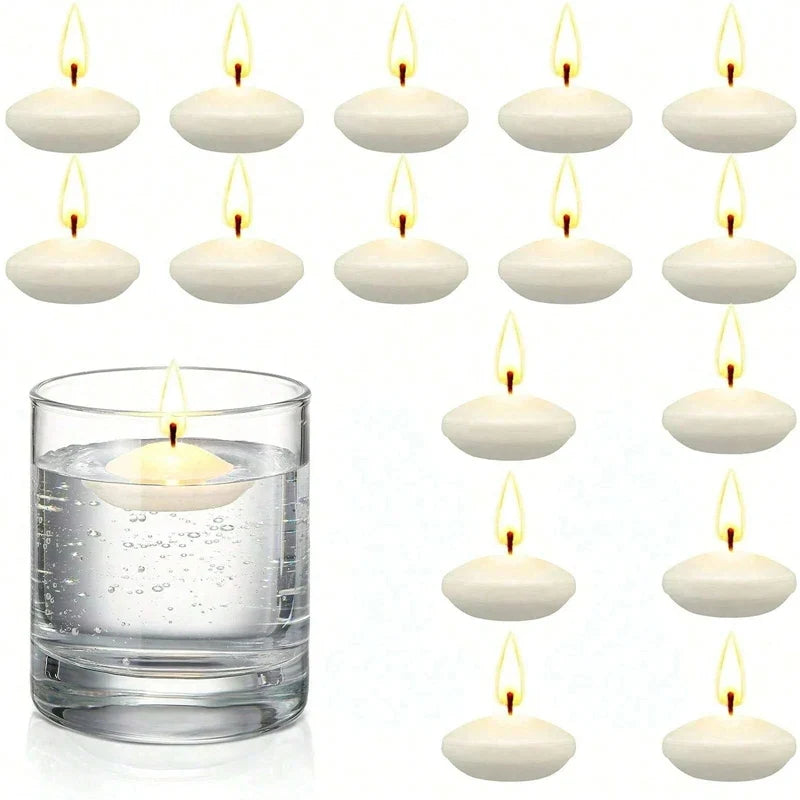 6/10/16Pcs Unscented Discs Candles Floating For Valentine's Day Party Wedding Home Bathtub Decor Romantic Confession Candlelight