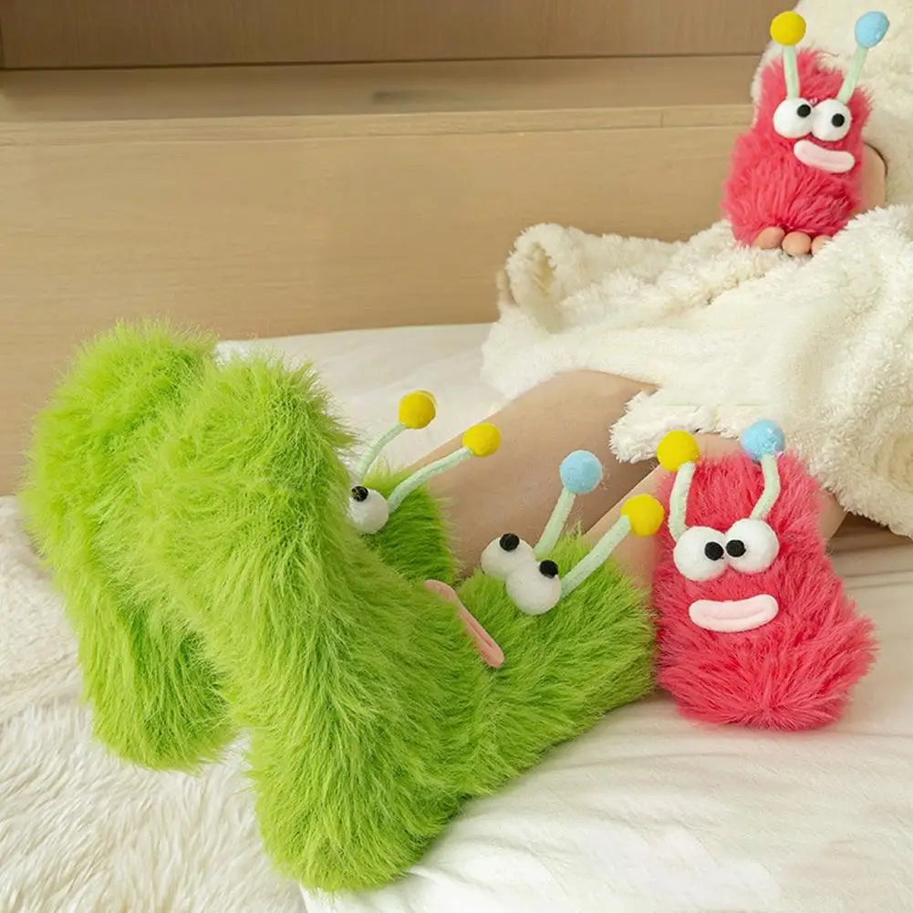 Cartoon Plush Fleece Socks – Soft Fluffy Indoor Floor Socks