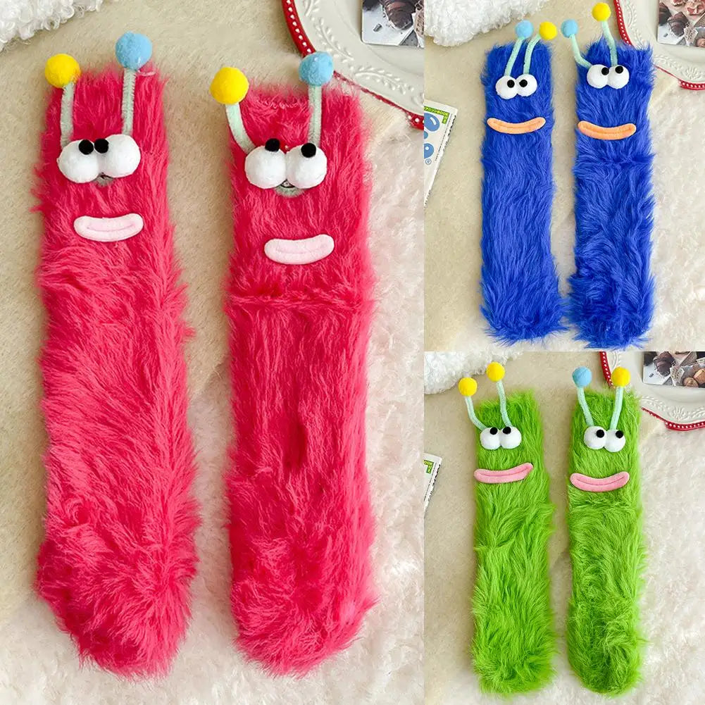 Cartoon Plush Fleece Socks – Soft Fluffy Indoor Floor Socks