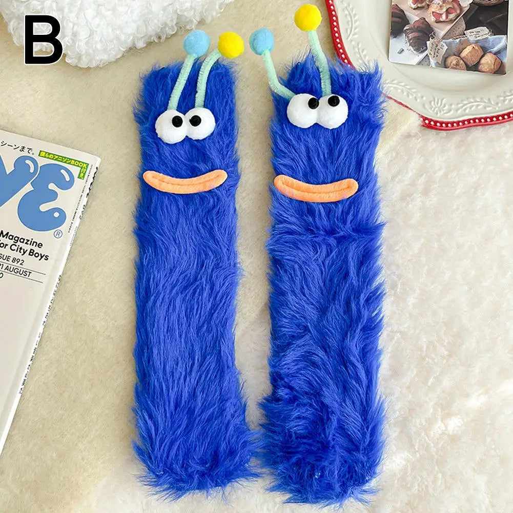 Cartoon Plush Fleece Socks – Soft Fluffy Indoor Floor Socks