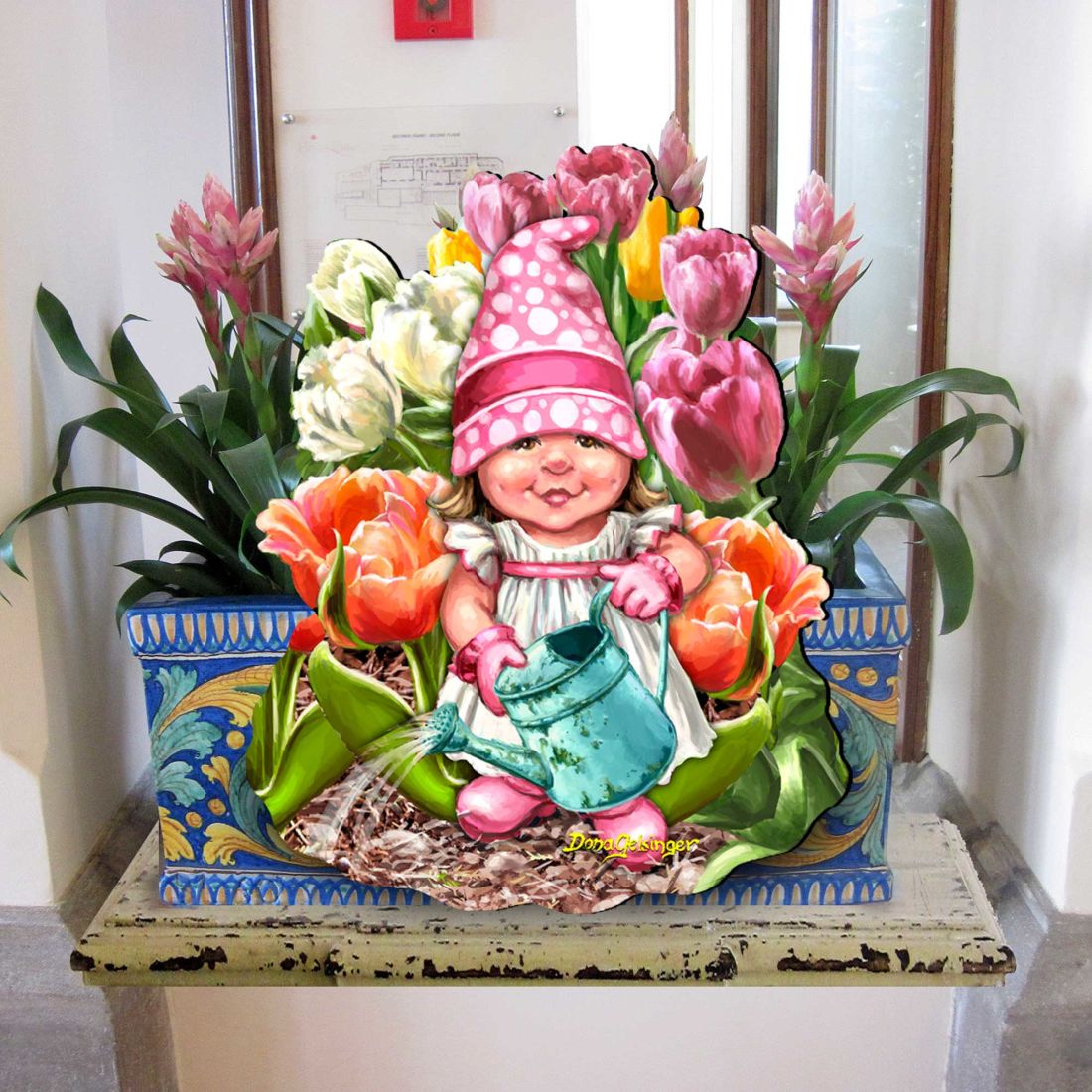 Blossom Gnome Easter Wreath Door Decor by D. Gelsinger - Easter Spring Decor - 8461063H-DG