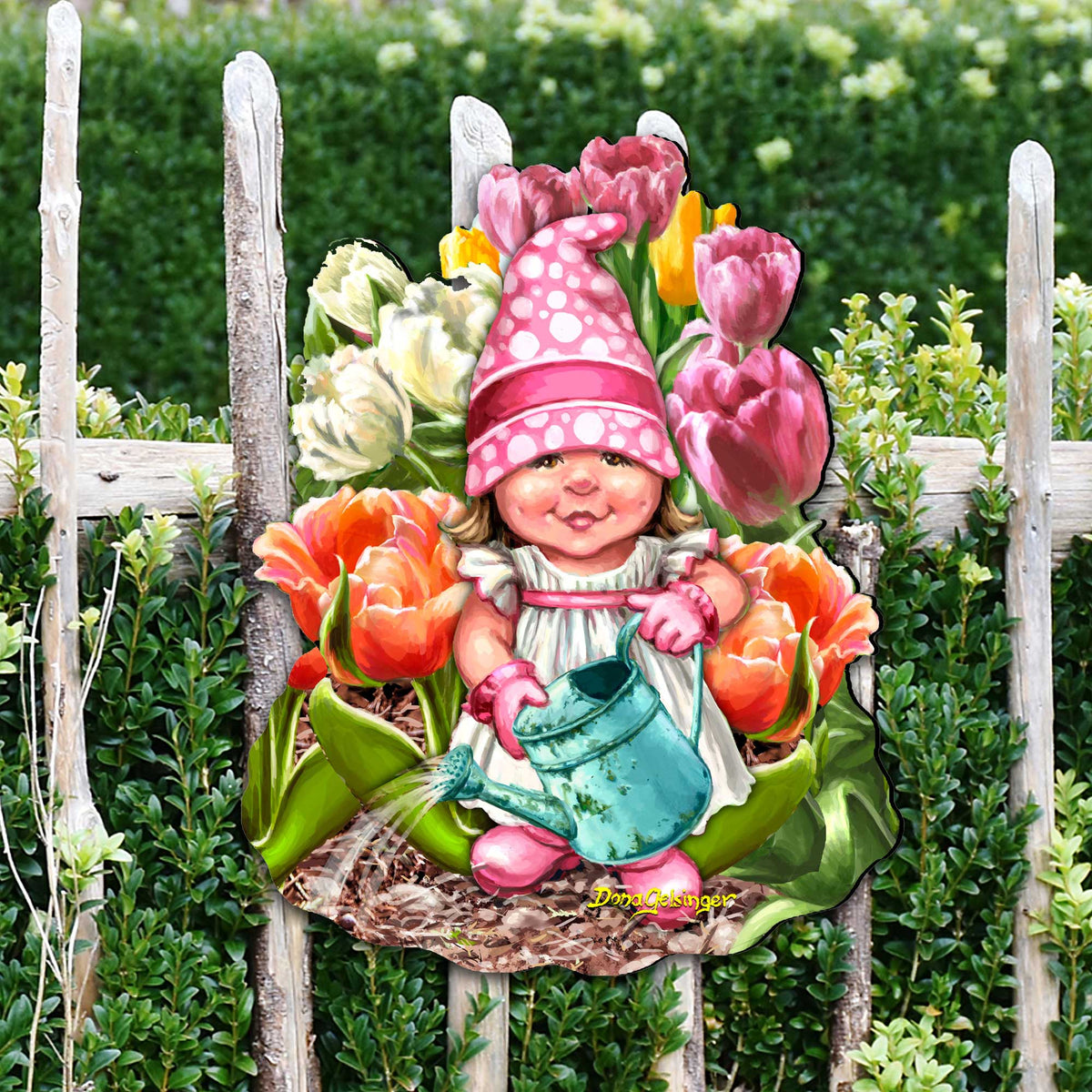 Blossom Gnome Easter Wreath Door Decor by D. Gelsinger - Easter Spring Decor - 8461063H-DG