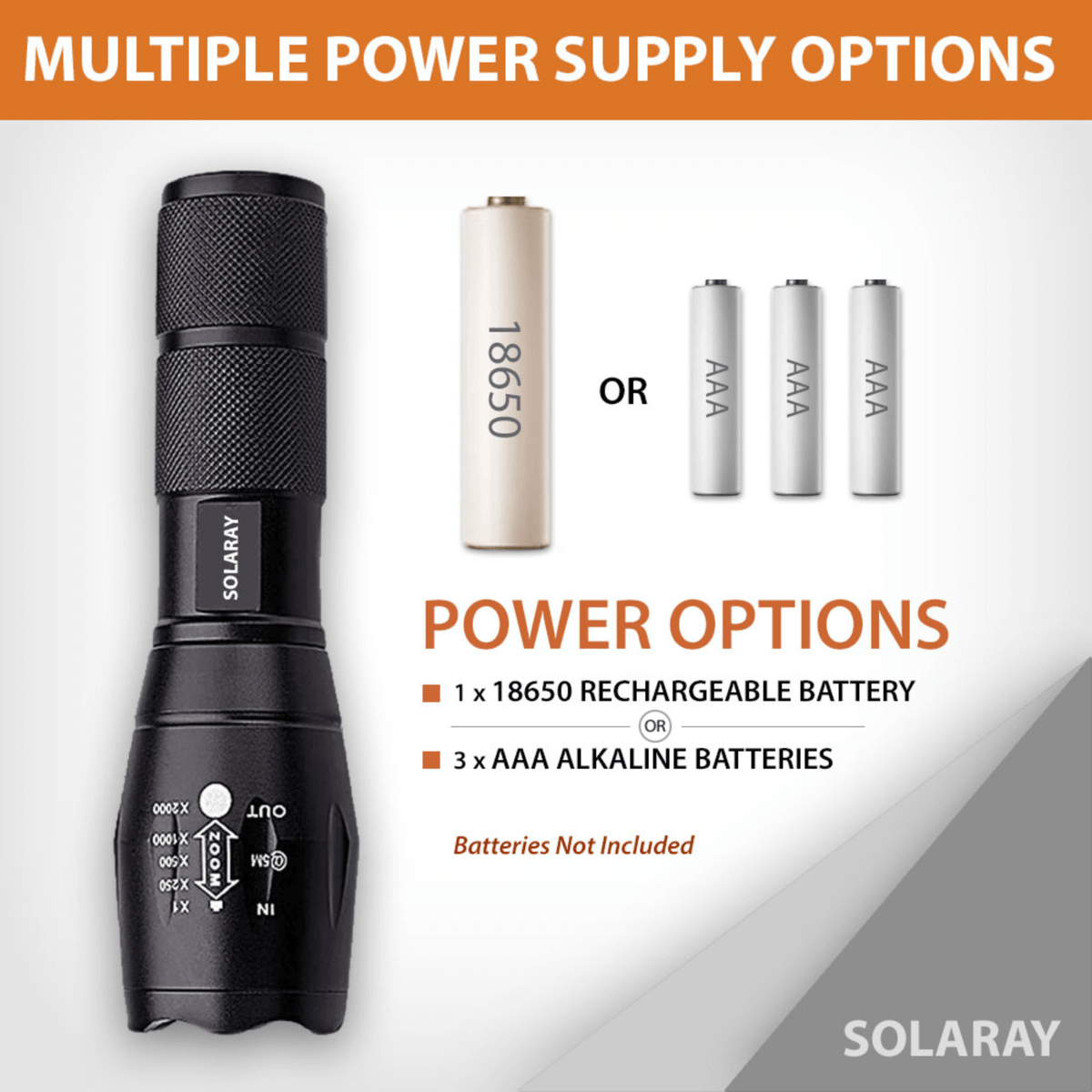 Solaray ZX-1 AAA Battery LED Flashlight 2-Pack