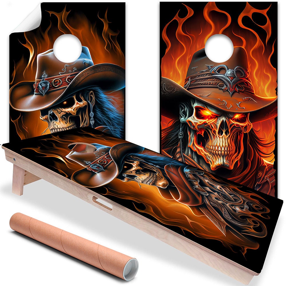Ghost Cowboys - Cornhole Board Wrap - Set of 2