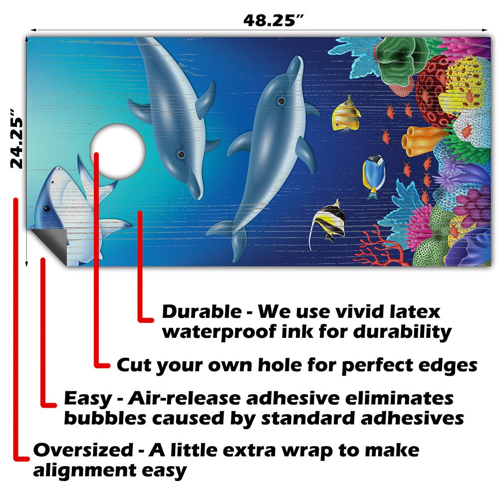 Tropical Ocean Floor - Cornhole Board Wrap - Set of 2