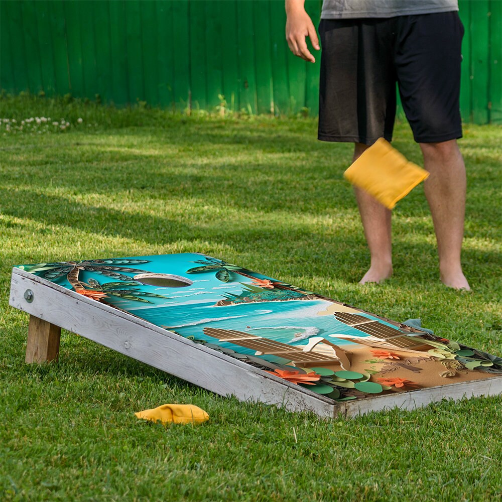 Beach Dreams - Cornhole Board Wrap - Set of 2