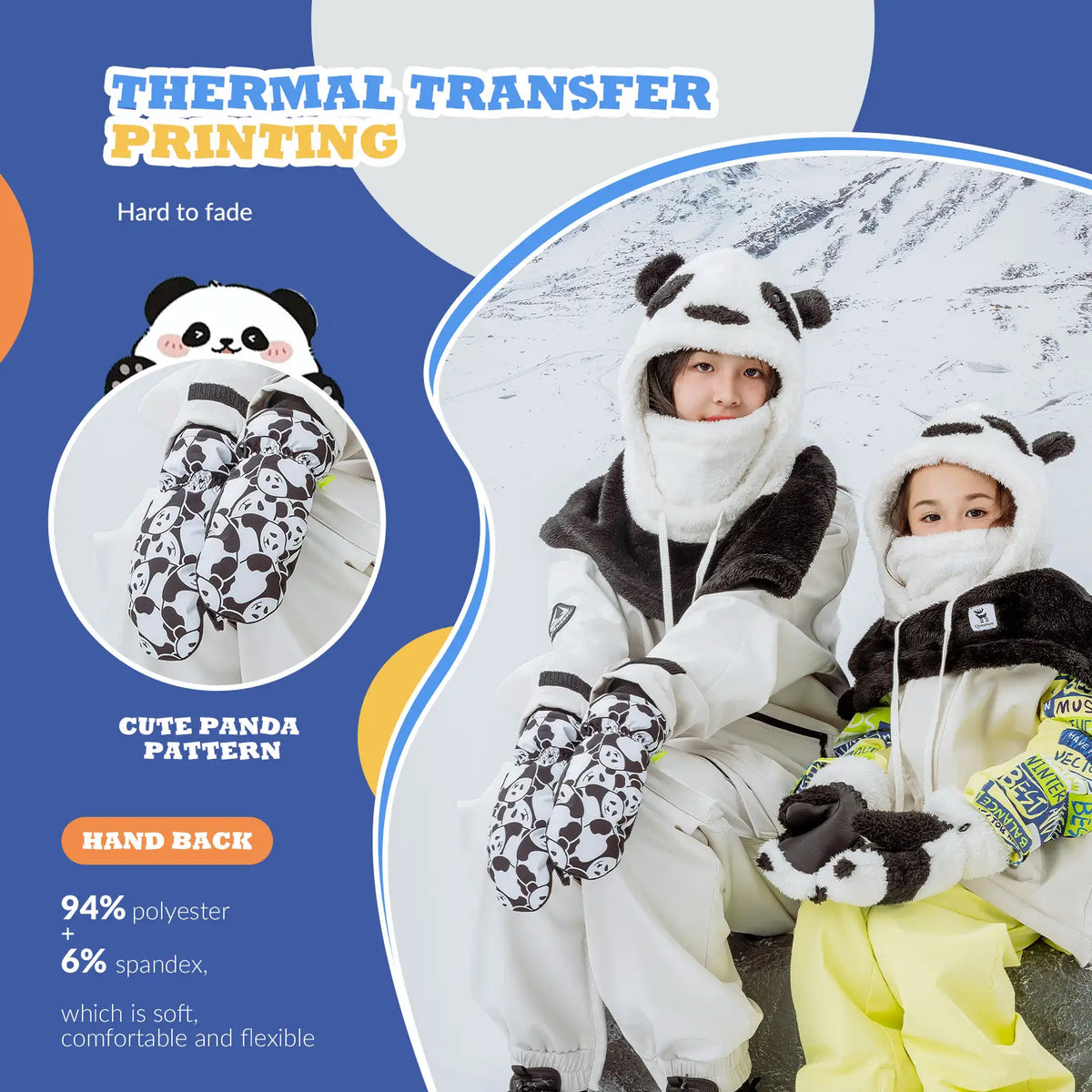 Kids Waterproof Windproof Insulated Ski Gloves