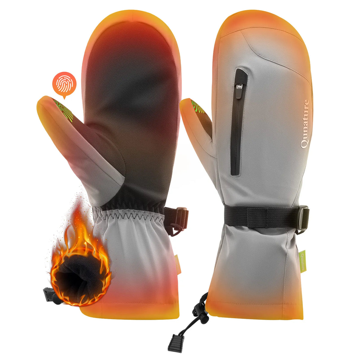 Windproof Full-Palm Ski Gloves with Touchscreen Grip